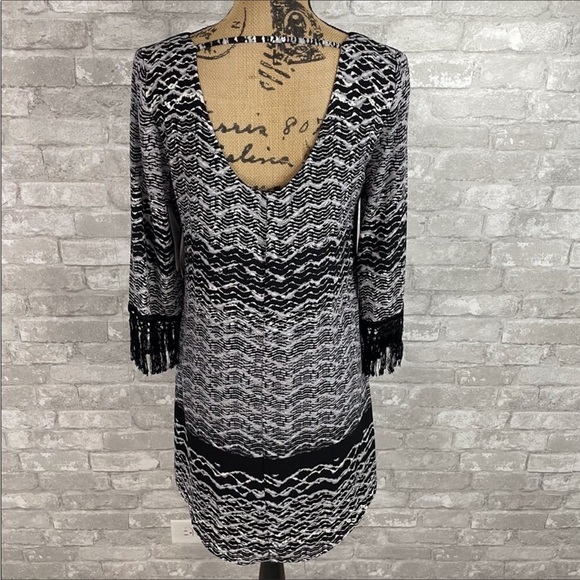 Karen Kane Citrus Twist Fringe Dress - Picture 7 of 8